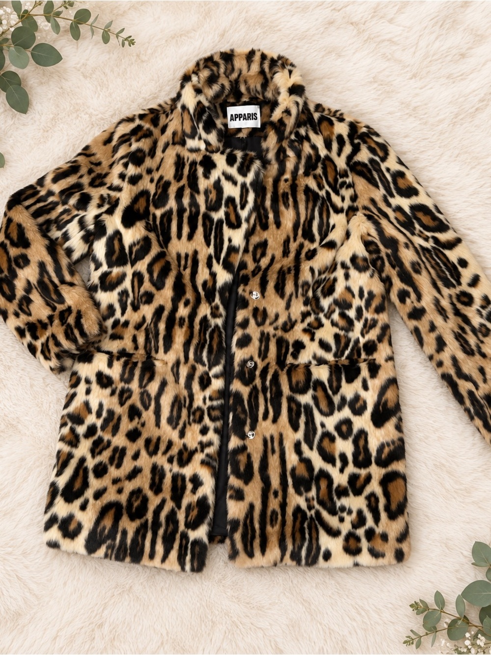 Apparis Leopard-Print Faux Fur Coat